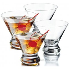 Martini Glasses Set of 4 YAWALL 8.5 Oz Stemless Cocktail Glasses for Martini Margarita & More Lead-free Crystal Heavy Base Dessert Glassware Home Bar Use Housewarming Party Gifts