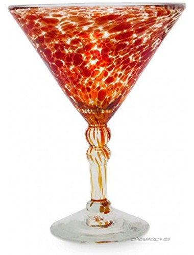 NOVICA 'Crimson Swirl Memoirs' Martini Glasses Set of 6 6.5 Tall Red