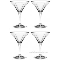 RCR Cristalleria Italiana Aria Collection 4 Piece Crystal Glass Set Fusion Martini 7.75 oz