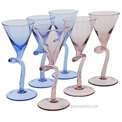 Stem Martini Glasses Shot Glass 1 oz 3 Purple 3 Blue