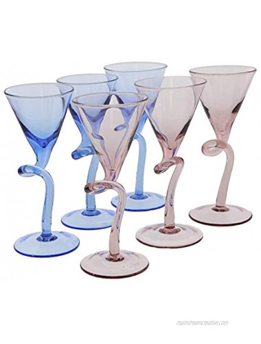 Stem Martini Glasses Shot Glass 1 oz 3 Purple 3 Blue
