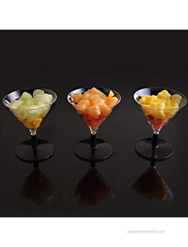 Wedding Venue Shop Plastic Martini Cups | Black Stem | Pack of 6