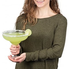 Giant XL Margarita Glass 33oz Fits Up to 8 Regular Margaritas Fun Unique Party Gift or Glassware for Cinco de Mayo Birthday,New Years Summer or Any Occasion
