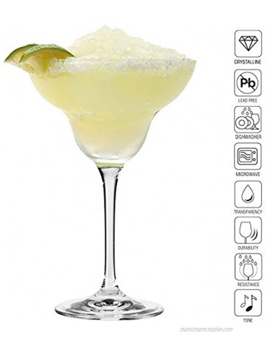 KROSNO Margarita Cocktail Glasses | Set of 6 | 9.1 oz | Avant-Garde Collection | Perfect for Home Restaurants and Parties | Dishwasher Safe