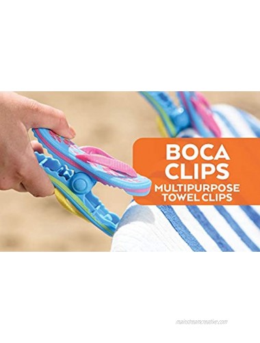 O2COOL Margarita BocaClips Beach Towel Holders Clips Set of Two Beach Patio or Pool Accessories Portable Towel Clips Chip Clips Secure Clips Assorted Styles