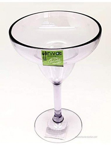 Privat's Long Stem 13.0 oz Acrylic Margarita glasses set of 2 Purple Shaded