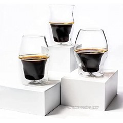AVENSI Coffee Enhancing Cups Mugs Glasses Full collection: 3 glasses VIDA SENTI ALTO Handblown Borosilicate Glass