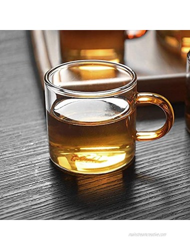 Coffee Mug Set,Set of 64.0 oz Clear Glass Coffee Cup-With Color Handle Transparent Glass Tea Cup，Mugs for Coffee,Tea Mug Tea Glass Flower Mugs