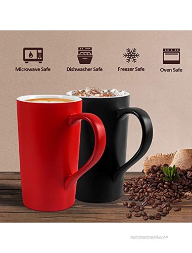 20 OZ Large Coffee Mugs Harebe Smooth Ceramic Couple Cup for Office and Home Men Dad Big Capacity with Handle Cups set of 2 Black