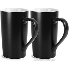 20 OZ Large Coffee Mugs Harebe Smooth Ceramic Couple Cup for Office and Home Men Dad Big Capacity with Handle Cups set of 2 Black