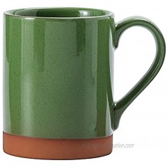 Amoi Extra Large Coffee Mugs，18oz Coffee Cups Ceramic,Tea Cup With Handle,Modern Tea Mug Set，Terracotta Stoneware Microwave And Dishwasher Safe Perfect For Men Women，Rustic Glaze，Green Rounded Shape