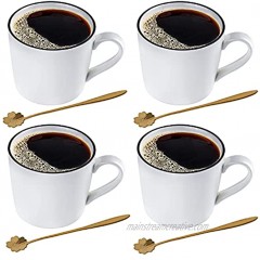 AnBnCn Coffee Mugs Set of 4 12oz Coffee Mug Set White Coffee Mugs Hot Chocolate Mugs Ceramic Mugs Large Mugs for Coffee Set of Mugs Hot Cocoa Mugs Mug Sets Coffee Mug Ceramic Set