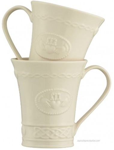 Belleek Group Claddagh Mug 10-Ounce Ivory Set of 2