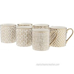 Certified International Mosaic 14 oz. Gold Plated Mugs Set of 6 6 Count Pack of 1,