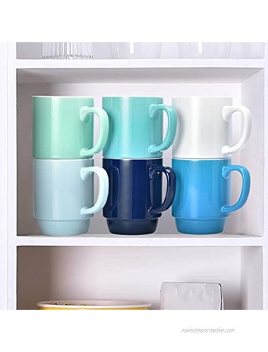 Coffee Mugs Set of 6 Stackable Coffee Mugs 16 Oz Large Coffee Mugs Set of 6 with Handle Ceramic Mugs Restaurant Coffee Mug Set of 6 Coffee Mugs for Coffee Tea and Cocoa Cold Assorted Colors