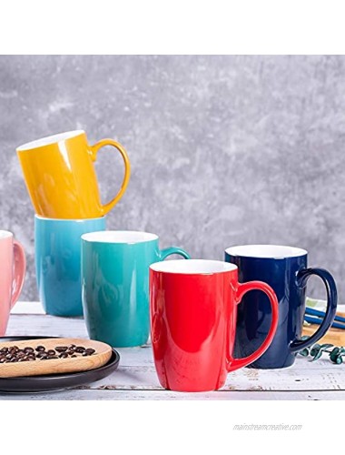 Cutiset 16 Ounce Ceramic Tea Coffee Mug Set of 6 with metal stand exquisite assorted color
