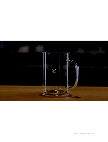 Enindel 3025.01 Simple Style Glass Coffee Mug Large Cup Clear 16 OZ Set of 4