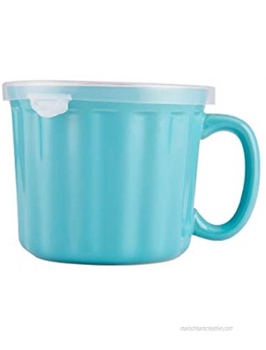 Farberware Baker's Advantage Ceramic Soup Mug with Lid 1 Count Pack of 1 Teal