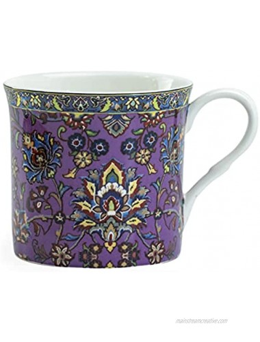 Grace Teaware Bone China Coffee Tea Mugs 10-Ounce Assorted Set of 4 Turkish Mosaics