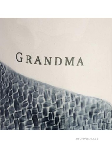 Grandma and Grandpa Hug Glossy Cream 12 ounce Stoneware Ceramic Mugs Set of 2