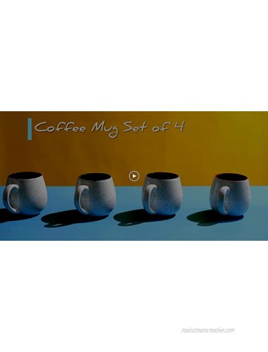 LIFVER 20 Ounces Coffee Mugs Large Porcelain Mug Sets for Coffee Tea Cocoa Housewarming Gift Set of 4 Multi Colors