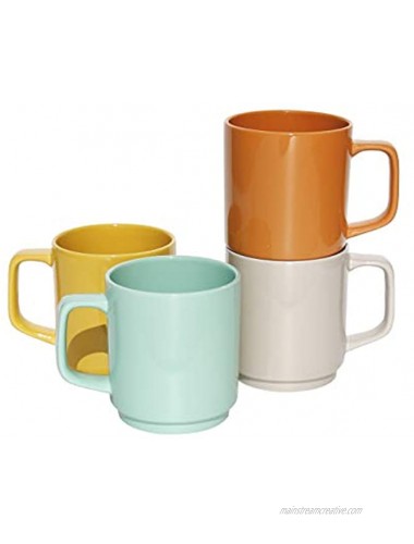 Lovene Aztec Porcelain Mug Cups for Coffee Tea Cocoa Juice Assorted Set of 4 12oz 380ml
