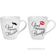Pfaltzgraff Good Morning His & Hers Mugs Set of 2,Beautiful Handsome 5147320 18 ounce