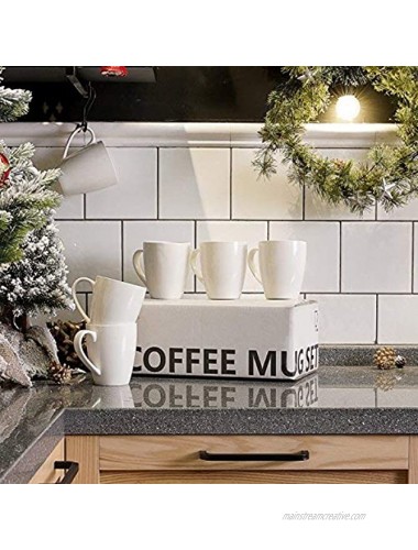 Sweese 601.001 Porcelain Mugs 16 Ounce for Coffee Tea Cocoa Set of 6 White