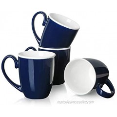 Sweese 617.403 Porcelain Mugs 18 Ounce Large Coffee Mug for Tea Cappuccino Latte Coffee Cocoa Set of 4 Navy
