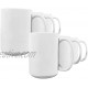 Tibaili 15 oz Porcelain Mugs Blank Sublimation Mugs with Large Handle White Classic Ceramic Mugs for Coffee Cocoa and Tea Set of 6