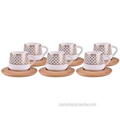 Alisveristime 12 Pc Turkish Greek Arabic Coffee Espresso Cup Saucer Porcelain Set Hanzade