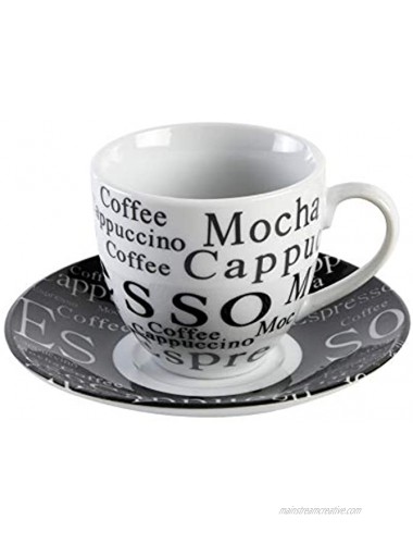 Gibson Home Expressions Espresso Saucer Set 13PC Cups Stand White Black