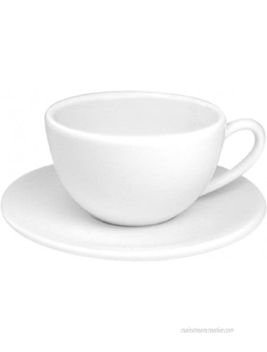 Konitz Coffee Bar Cappuccino Cups and Saucers 6-Ounce White Set of 4