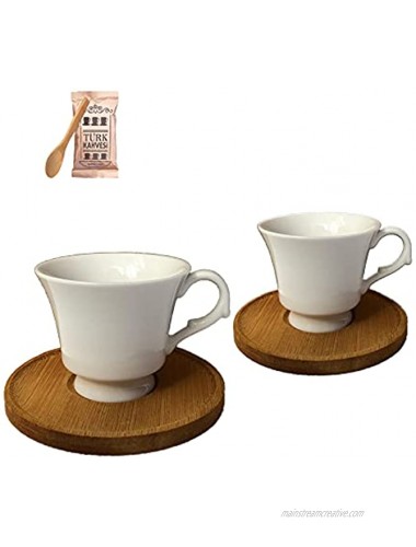 Porcelain Espresso Cup Set Turkish Coffee Cup Demitasse Coffee Cups Greek Arabic Coffee Saucer Set Set of 2