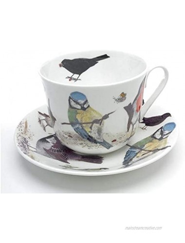 Roy Kirkham Chatsworth Design Garden Birds China Jumbo Breakfast Cup & Saucer 15.21 fl oz