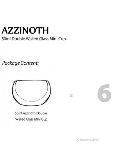 UNIHOM AZZINOTH 50ml 1.7oz Double Walled Glass Coffee Expresso Cup Set of 6