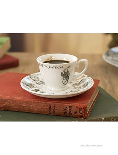 Victoria & Albert Alice in Wonderland Espresso Cup and Saucer 6 x 12.5 x 12.5 cm White