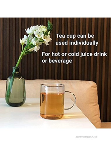 Emoi Glass Tea Cup with Infuser and Lid 15oz 450ml Tea Mug with Tea Steeper and Bamboo Lid Easy to Use Ideal for Tea Lover to Make a Good Cup of Tea at Home Office or Traveling