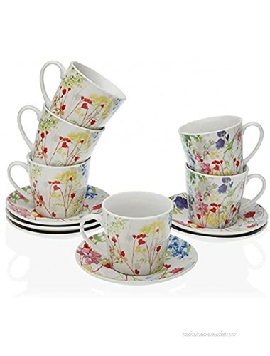 Versa Set of 6 Cups Te Flower Table Service Cups