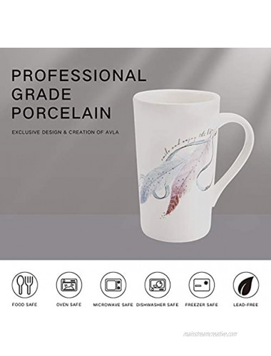 Yopay Porcelain Tea Cup with Filter and Lid 18OZ Feather Dad Women Gift Ceramic Tea Mug Tea Brewing Diffuser Brewer taza Travel Teaware for Steeping Office and Home Uses