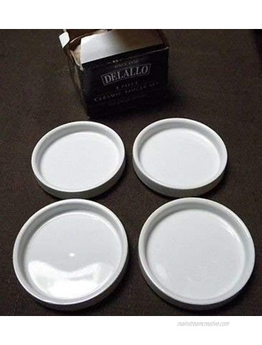 Detallo B004UCC0IE Delallo-4 Piece Ceramic Saucer Set for Bread Dipping 1 White