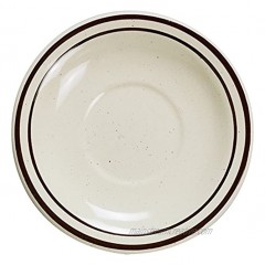 Yanco BR-2 Brown Speckled Royal Saucer 5.5" Diameter China American White Color Pack of 36