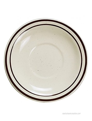 Yanco BR-2 Brown Speckled Royal Saucer 5.5 Diameter China American White Color Pack of 36