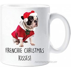 Christmas Frenchie Mug Christmas Kisses Pet Present French Bull Dog Mum Dad