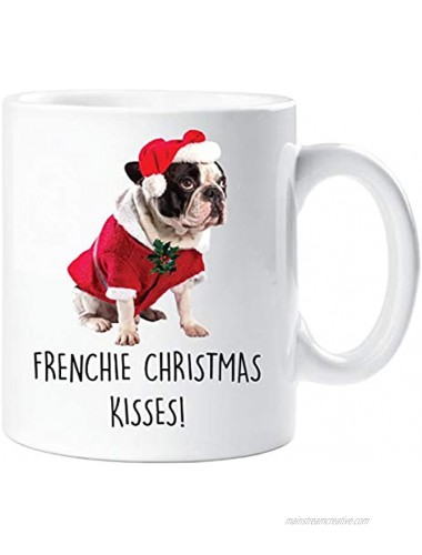 Christmas Frenchie Mug Christmas Kisses Pet Present French Bull Dog Mum Dad