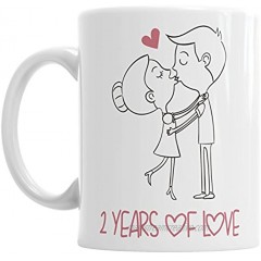 Gift Original 2 Years of Love Valentines Mug Girlfriend Boyfriend Husband Wife Anniversary