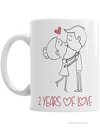 Gift Original 2 Years of Love Valentines Mug Girlfriend Boyfriend Husband Wife Anniversary