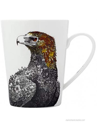 Maxwell & Williams Marini Ferlazzo Birds Fine China Mug with Wedge-tailed Eagle Design Gift Boxed Black White 450 ml