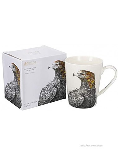Maxwell & Williams Marini Ferlazzo Birds Fine China Mug with Wedge-tailed Eagle Design Gift Boxed Black White 450 ml