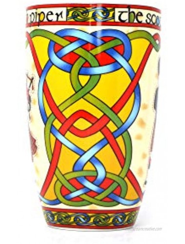 Scotland Piper Mug Cup with Scottish Red Celtic Knots Design and Highland Bagpipes by Royal Tara